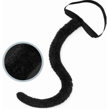 Starseven Siyah Peluş Kuyruk Şekil Verilebilir 70 cm