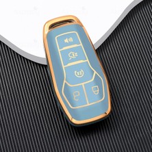 Alazpay Ford Uyumlu Gold Kenar TPU Anahtar Kılıfı - Fusion Mondeo Explorer Mustang F150 (1 Adet)