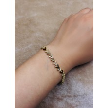 Zarene Silver Xuping 14K Kararmaz Üçgen Taşlı Bileklik