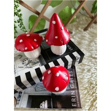 3’lü Büyük Boy Dekoratif Mantar Biblo (11.5,8,7 Cm)