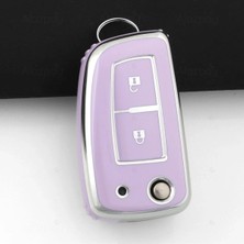 Alazpay Nissan X-Trail Qashqai Juke Pulsar Gümüş Kenar Tpu Anahtar Kılıfı (1 Adet)