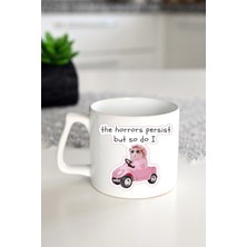 Ivart Korkular Devam Ediyor Ama Ben De Devam Ediyorum Baskılı Porselen Kupa-Hediye-D Kulplu Kupa