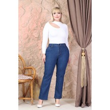 Era Lisa Boru Paça Rahat Kalıp Likralı Kadın Büyük Beden Kot Pantolon