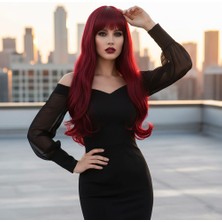 Ronanna Kahküllü Uzun Dalgalı Fiber Sen Peruk / Kızıl