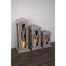 Ahşap Fener Eskitme Tasarım & Çınar Design & Üçlü Takım