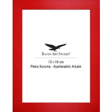 Raven Art Studio Potala 13X18CM Kırmızı Resim Fotoğraf Belge Poster Evrak Çerçevesi Korumalı Kırılmaz Pleksi Cam