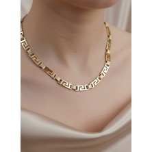 Zarene Silver Xuping Meander Desen Kolye 14K Gold