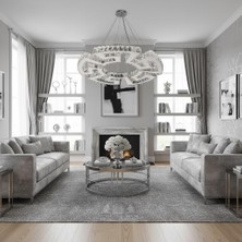 Elizim Home Lighting Mühür Kristal Taşlı Ledli Krom Avize