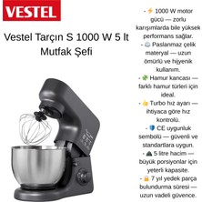 Vestel Tarçın S 1000 W 5 Lt Mutfak Şefi  +  Bydiz BY-180 Akıllı Bluetooth Tartı