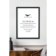 Raven Art Studio Ermitaj A3 Ebat 30CM x 42CM Siyah Resim Fotoğraf Belge Poster Evrak Çerçevesi Korumalı Kırılmaz Pleksi Cam