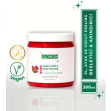 GLOWON Vegan İçerikli El, Ayak ve Vücut Peeling 300 ml Canlandırıcı Etki ile Tüm Cilt Tiplerine Uygun