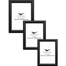 Raven Art Studio Pergamon Siyah 3'lü Set 10X15CM + 13X18CM + 15X21CM Korumalı Kırılmaz Pleksi Cam