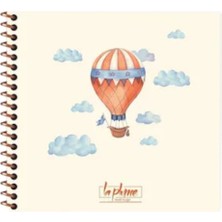 Keskin Color 16X15 cm Çizgisiz 50 Yaprak Sert Kapak Telli Defter 60 gr Krem Rengi Kağıt Balon Desen