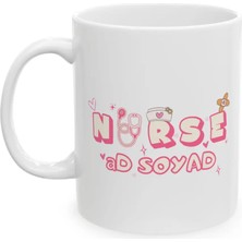 Ivart Kişiye Özel Ad Soyad Hemşire-Nurse Baskılı Porselen Standart Kupa Bardak-Hediye-Motto