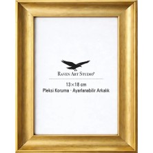 Raven Art Studio Pyramid 13X18CM Altın Resim Fotoğraf Belge Poster Evrak Çerçevesi Korumalı Kırılmaz Pleksi Cam