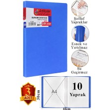 ArtMaster Mavi Sunum Dosyası 10 Lu 3 Adet Poşet Dosyalı Katalog Dosyası 10 Poşetli Kendinden Dosya Plastik Kapaklı