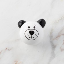 Motto Ticaret Loren 1 Adet Kulağı Siyah Ayı Figürlü Ahşap Boncuk