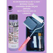 Lavanta Selfy Decor 500 cc (750 Gr) Kendinden Vernikli Akrilik Dolap Boyama Seti Zımpara