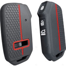 Alazpay Kia Sportage Seltos Ceed Sorento Cerato Kx5 Kx-Cross Forte Soul Silikon Desenli Anahtar Kılıfı (1 Adet)