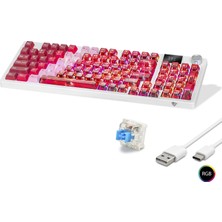 Epilons Kablosuz Mekanik Klavye Rgb Blue Switch 95 Tuş - Kırmızı Beyaz MF1705R