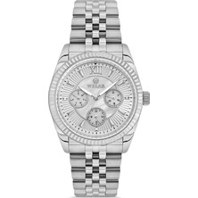 Welar WEL2519M-3 Unisex Çelik Klasik Takvimli Kol Saati Gümüş Renk 3 Atm Su Geçirmez