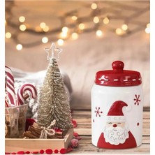 Noel Baba Desenli Dekoratif Kavanoz,yılbaşı Hediyesi ,dekoratif Biblo