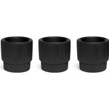 Omnipazar So-Vgs2 3 Adet Vega Plastik Modern Saksı Takımı No:2 Iç Kovalı 20 Lt Siyah