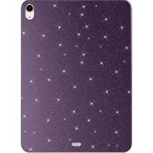 Gezgin iPad 11.nesil 2025  Simli Parlak Görünümlü Gzgn Tablet Koton Kılıf - Derin Mor