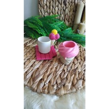 3 Lü Dondurma Dekorlu Kahve Fincanı,lokumluk Set