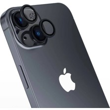 Gezgin iPhone 15 Uyumlu Gzgn Cl-15 Parmak Izi Bırakmayan Anti-Reflective Kamera Lens Koruyucu-Siyah
