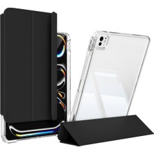 Gezgin ​​apple iPad Pro 13 2024 Kılıf Magnetik Ayrılabilen Airbagli Uyumlu Gzgn Sliding Tablet Kılıfı-Siyah