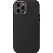 Gezgin iPhone 12 Pro Kılıf Gzgn Leathersafe Wireless Kapak-Siyah