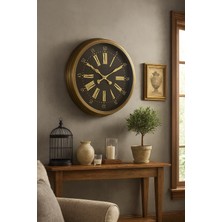 Motto Ticaret 60 cm Eskitme Metal Roma Rakamlı Duvar Saati