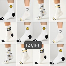 Özpek Giyim Happy Mood Unısex Kolej Çorap Seti- 6'lı-12'li