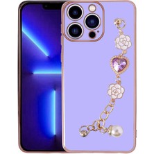 Gezgin iPhone 13 Pro Max Kılıf El Tutamaçlı Kamera Korumalı Gzgn Taka Silikon Kapak-Mor