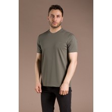 Zeki Özer Erkek Haki Basic O Yaka T-Shirt