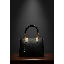 Vardis Çıkarılabilir Anahtarlıklı Fermuarlı ve Çıtçıtlı Üç Bölmeli Kadın El ve Omuz Çantası