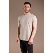 Erkek Kum Basic O Yaka T-Shirt