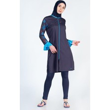 Yeni Alfasa 270 Uzun Kol Taytlı Kol Ucu Detaylı Tam Kapalı Tesettür Mayo