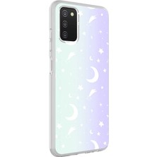 Gezgin Galaxy A03S Kılıf Gzgn M-Blue Desenli Kapak-Moon No4