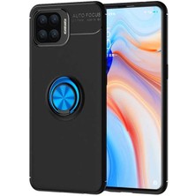 Gezgin Oppo Reno 4 Lite Kılıf Gzgn Ravel Silikon Kapak-Siyah-Mavi