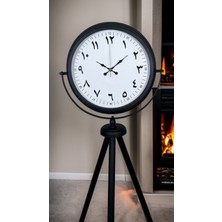 Motto Ticaret Siyah Arap Rakamlı Sıradışı Tasarım Tripod Ayaklı Saat