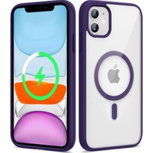 Gezgin Apple iPhone 11 Kılıf Magsafe Wireless Şarj Özellikli Silikon Gzgn Ege Kapak-Derin Mor