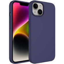 Gezgin Apple iPhone 14 Plus Kılıf Sıvı Teknolojili Silinebilir Sert Gzgn Kivi Kapak-Lacivert