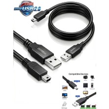 Derwell 1.5 Metre 1.5mt USB 2.0 Tip A Erkek 5pin Mini USB Veri Şarj Kablosu HDD Için Mp3 Mp4 Kamera Ps3 Gps V3 Kablo