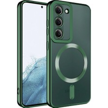 Gezgin Galaxy S23 Plus Kılıf Magsafe Wireless Şarj Özellikli Gzgn Setro Silikon-Koyu Yeşil