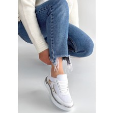 Değirmen Grup Junda Beyaz Cilt Bağcıklı Spor Ayakkabı - Lisinya