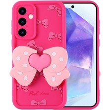 Gezgin Galaxy A35 Kılıf Kamera Korumalı Figür Tasarımlı Gzgn Kapya Kapak-Pembe Koyu