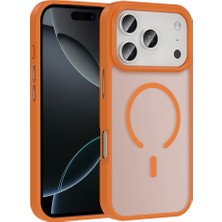 Gezgin iPhone 17 Pro Kılıf M-Safe Şarj Özellikli Mat Arka Yüzey Gzgn Sio Kapak - Turuncu