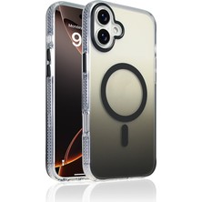 Gezgin iPhone 16 Plus Kılıf M-Safe Şarj Özellikli Transparan Renk Geçişli Zore Toros Kapak - Siyah